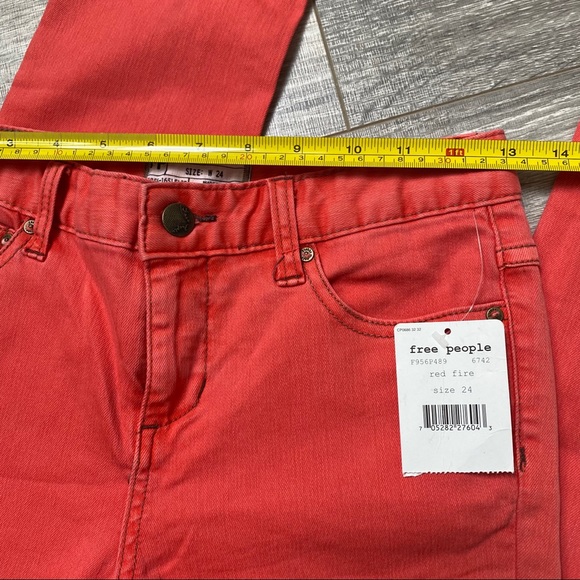 NWT Free people salmon slim straight jeans 24 - Picture 4 of 9